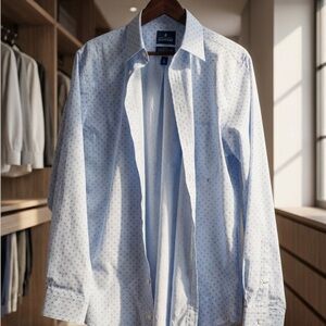 Stafford Travel Performance Super Shirt Button Down Regular Fit 17.5" 34 35 EUC